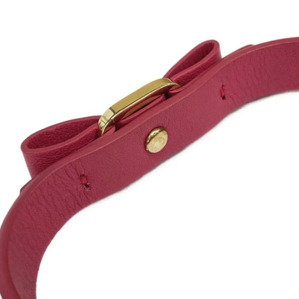Salvatore Ferragamo - Pink Gold Leather Hardware Bracelet - Picture 3 of 4